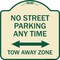 Signmission No Street Parking Anytime Tow Away Zone Heavy-Gauge Aluminum Sign, 18" x 18", TG-1818-23569 A-DES-TG-1818-23569 - alternate 1